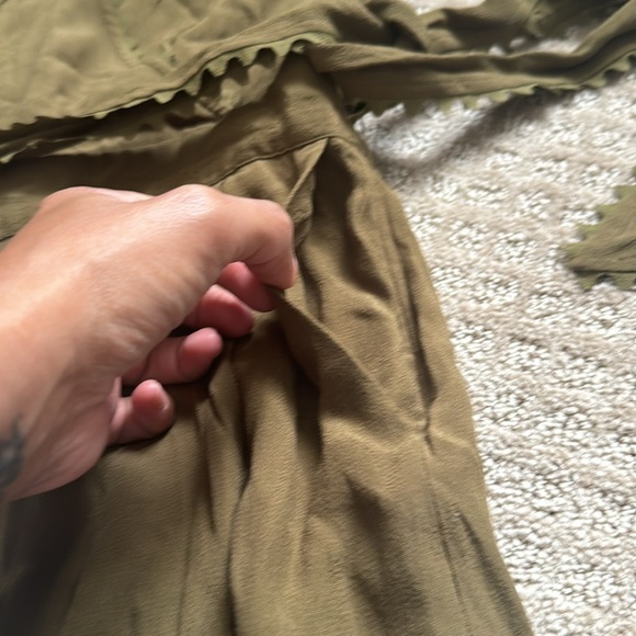 Anthropologie Leifsdottir Sani Green Surplice Wrap Jumpsuit size 4 - Picture 6 of 11